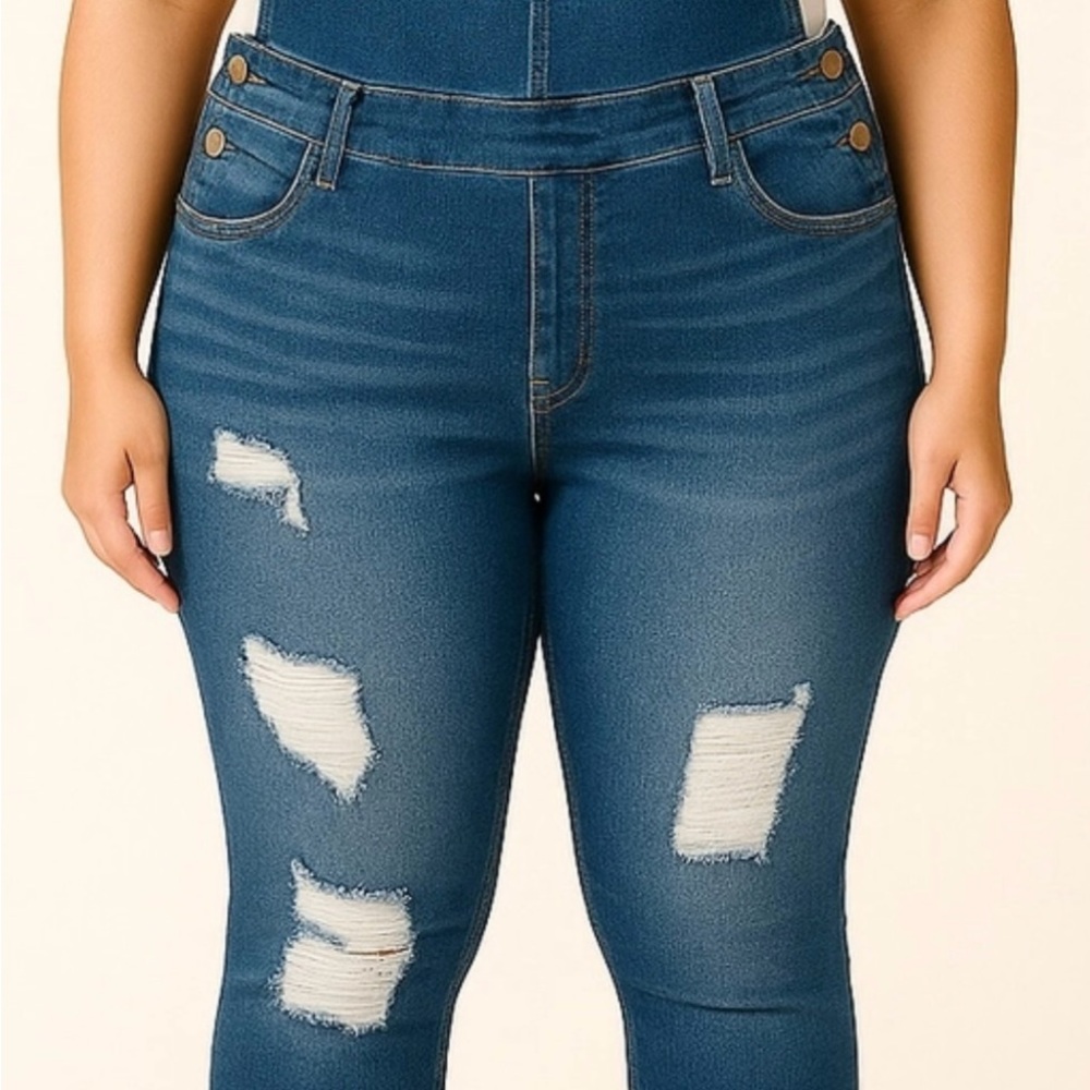 Women's Blue Distressed Jeans